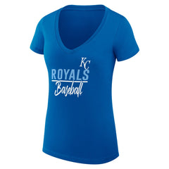 Kansas City Royals G-III 4Her by Carl Banks Women's Super-Slim Fit Lightweight Team Graphic V-Neck T-Shirt - MLB T-shirts