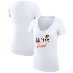 Baltimore Orioles G-III 4Her by Carl Banks Women's Super-Slim Fit Lightweight Team Graphic V-Neck T-Shirt - MLB T-shirts