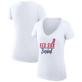 Boston Red Sox G-III 4Her by Carl Banks Women's Super-Slim Fit Lightweight Team Graphic V-Neck T-Shirt - MLB T-shirts