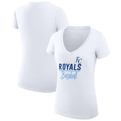 Kansas City Royals G-III 4Her by Carl Banks Women's Super-Slim Fit Lightweight Team Graphic V-Neck T-Shirt - MLB T-shirts