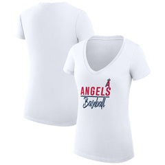 Los Angeles Angels G-III 4Her by Carl Banks Women's Super-Slim Fit Lightweight Team Graphic V-Neck T-Shirt - MLB T-shirts