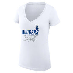 Los Angeles Dodgers G-III 4Her by Carl Banks Women's Super-Slim Fit Lightweight Team Graphic V-Neck T-Shirt - MLB T-shirts