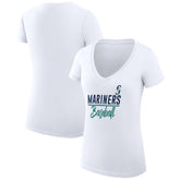 Seattle Mariners G-III 4Her by Carl Banks Women's Super-Slim Fit Lightweight Team Graphic V-Neck T-Shirt - MLB T-shirts