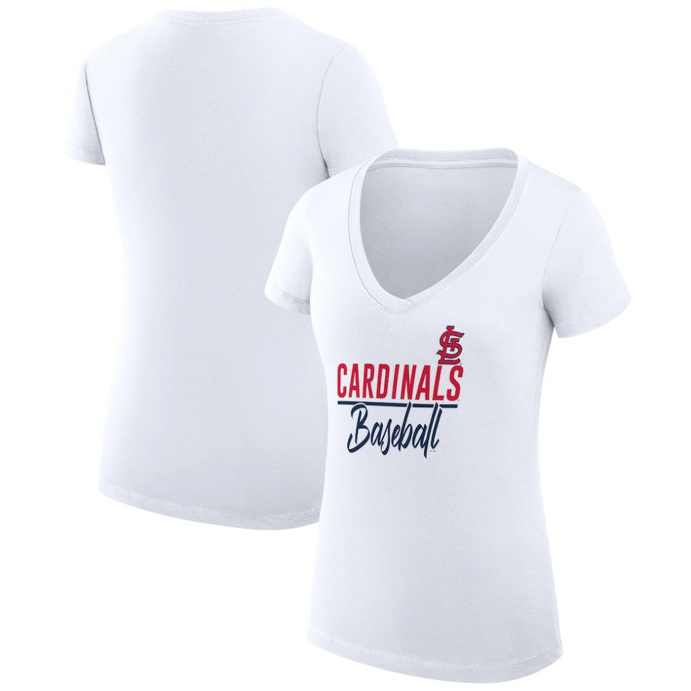 St. Louis Cardinals G-III 4Her by Carl Banks Women's Super-Slim Fit Lightweight Team Graphic V-Neck T-Shirt - MLB T-shirts