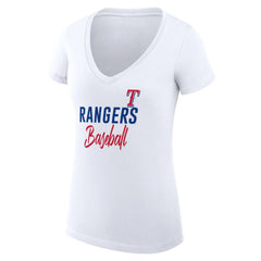 Texas Rangers G-III 4Her by Carl Banks Women's Super-Slim Fit Lightweight Team Graphic V-Neck T-Shirt - MLB T-shirts