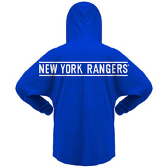 New York Rangers Fanatics Women's Jersey Lace-Up V-Neck Long Sleeve Hoodie T-Shirt - NHL T-shirts