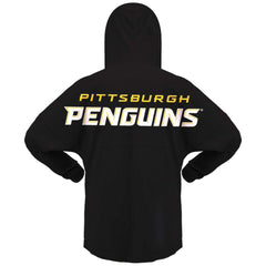 Pittsburgh Penguins Fanatics Women's Jersey Lace-Up V-Neck Long Sleeve Hoodie T-Shirt - NHL T-shirts