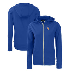 New York Mets Cutter & Buck Women's Daybreak Eco Recycled Full-Zip Hoodie - MLB Hoodies