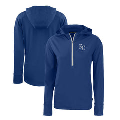 Kansas City Royals Cutter & Buck Women's Daybreak Eco Recycled Half-Zip Hoodie - MLB Hoodies