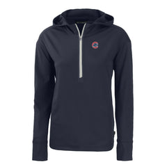 Chicago Cubs Cutter & Buck Women's Daybreak Eco Recycled Half-Zip Hoodie - MLB Hoodies