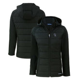 Colorado Rockies Cutter & Buck Women's Evoke Hybrid Eco Softshell Recycled Full-Zip Hoodie Jacket - MLB Jackets