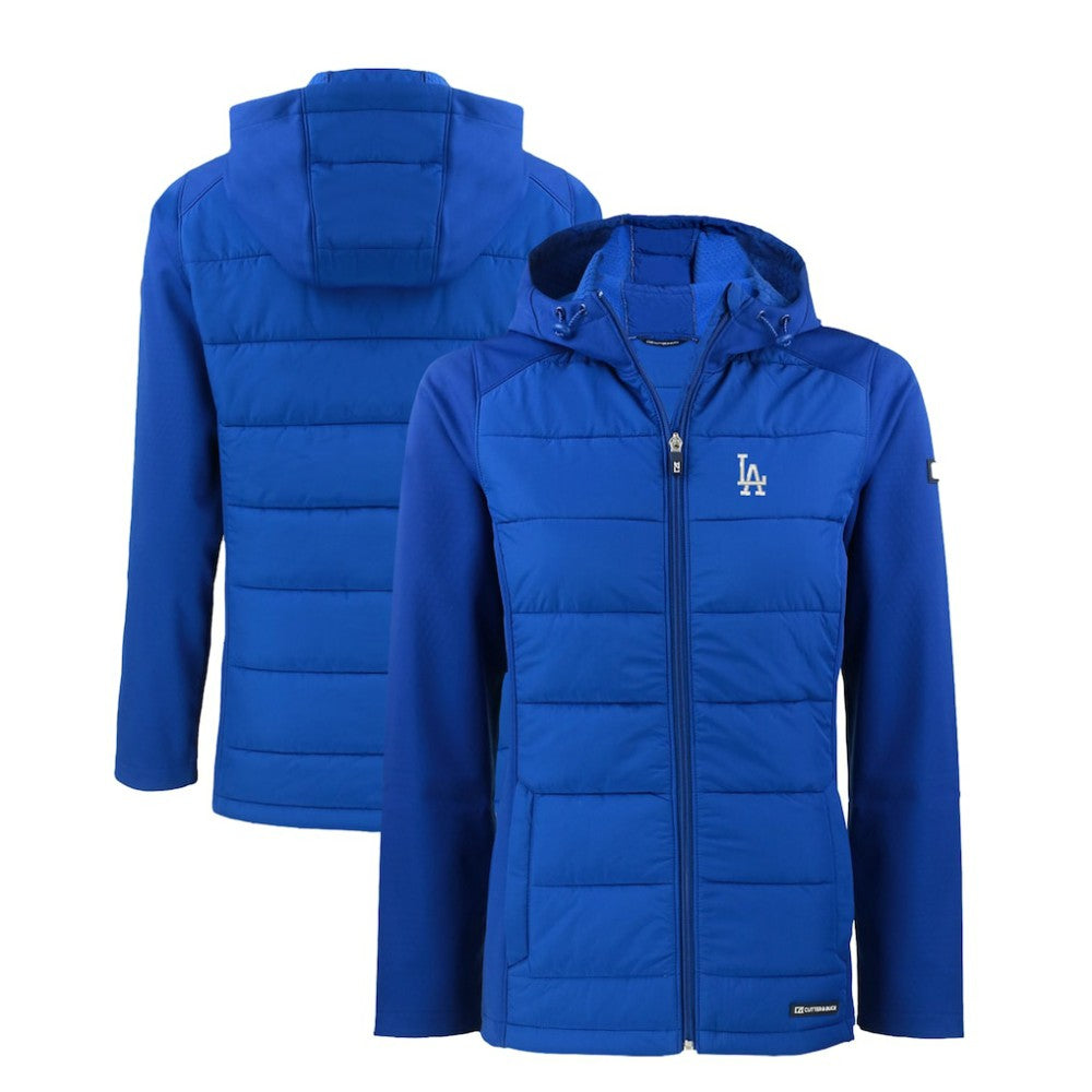Los Angeles Dodgers Cutter & Buck Women's Evoke Hybrid Eco Softshell Recycled Full-Zip Hoodie Jacket - MLB Jackets