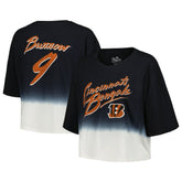 Cincinnati Bengals Joe Burrow Majestic Threads Women's Dip-Dye Player Name & Number Crop Top | NFL Discount