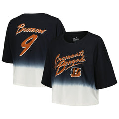Cincinnati Bengals Joe Burrow Majestic Threads Women's Dip-Dye Player Name & Number Crop Top | NFL Discount