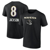 Baltimore Ravens Lamar Jackson Team Wordmark Name & Number T-Shirt | NFL On sale
