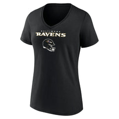 Baltimore Ravens Lamar Jackson Women's Team Wordmark Name & Number V-Neck T-Shirt | NFL US