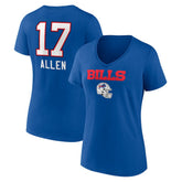 Buffalo Bills Josh Allen Women's Team Wordmark Name & Number V-Neck T-Shirt | NFL US