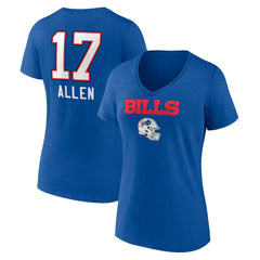 Buffalo Bills Josh Allen Women's Team Wordmark Name & Number V-Neck T-Shirt | NFL US