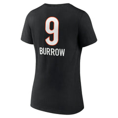 Cincinnati Bengals Joe Burrow Women's Team Wordmark Name & Number V-Neck T-Shirt | NFL Sale