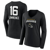 Jacksonville Jaguars Trevor Lawrence Women's Team Wordmark Long Sleeve V-Neck T-Shirt | NFL US