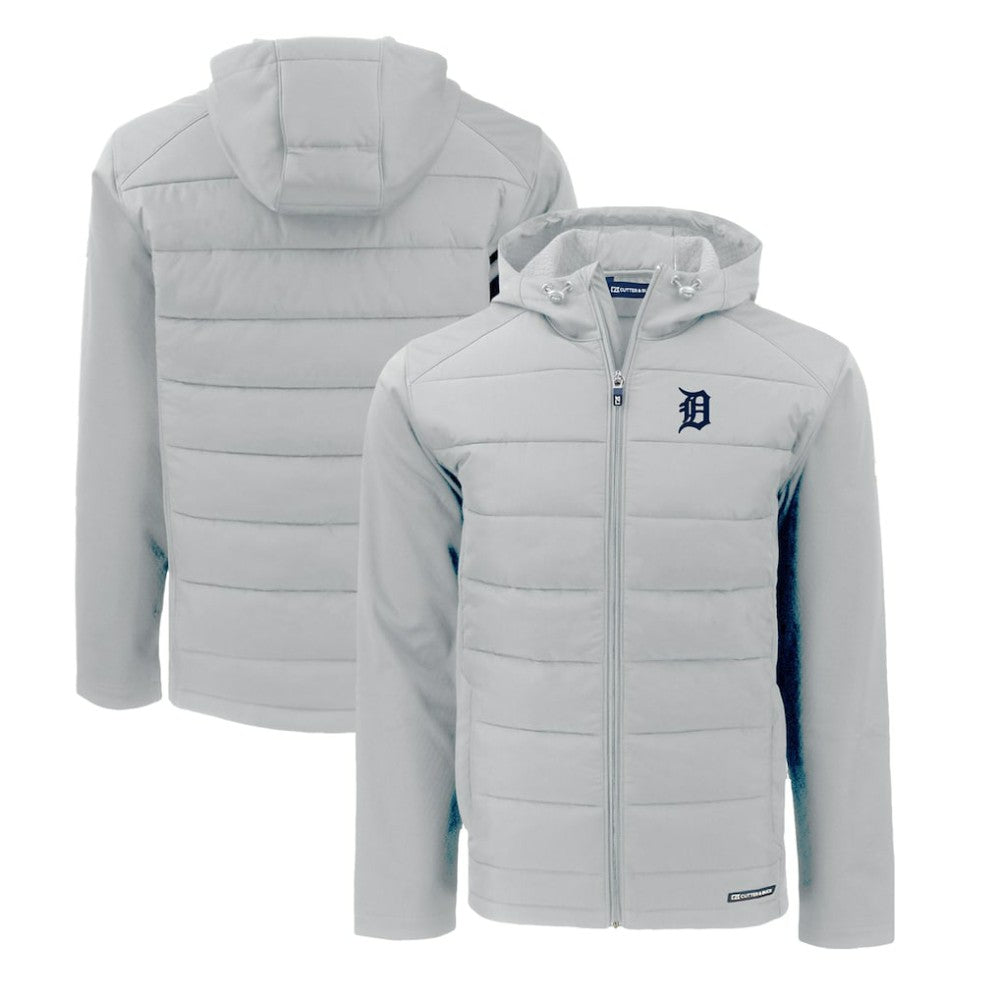 Detroit Tigers Cutter & Buck Evoke Hybrid Eco Softshell Recycled Full-Zip Hoodie - MLB Hoodies