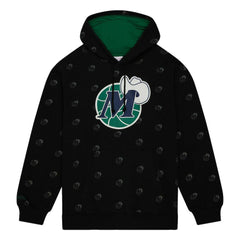 Black Dallas Mavericks Hardwood Classics Allover Print Pullover Hoodie sale | NBA