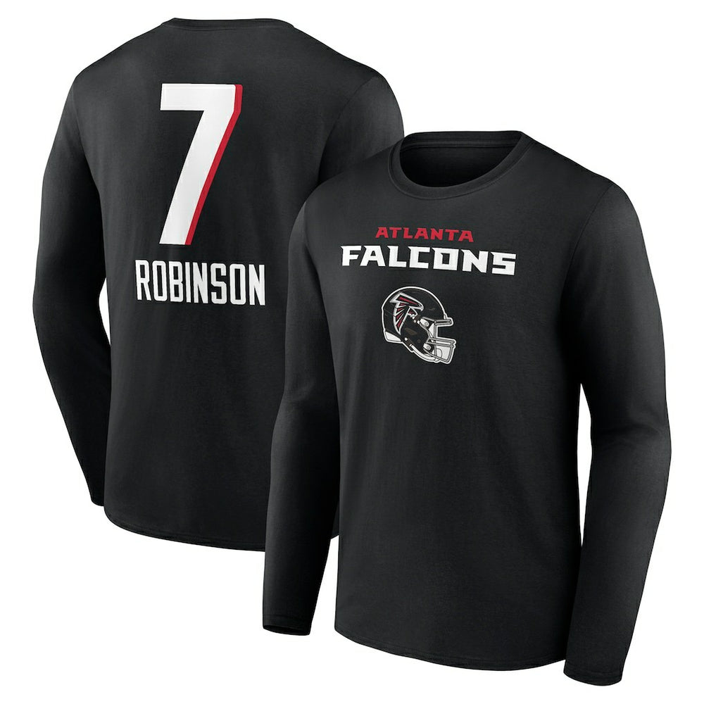 Atlanta Falcons Bijan Robinson Team Wordmark Name & Number Long Sleeve T-Shirt | NFL Sale