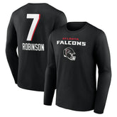 Atlanta Falcons Bijan Robinson Team Wordmark Name & Number Long Sleeve T-Shirt | NFL Sale