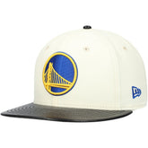 White/Black Golden State Warriors Faux Leather Visor Two-Tone 59FIFTY Fitted Hat sale | NBA