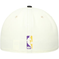 White/Black Los Angeles Lakers Faux Leather Visor Two-Tone 59FIFTY Fitted Hat | NBA