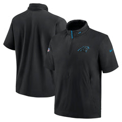 Carolina Panthers 2024 Sideline Coach Short Sleeve Half-Zip Hoodie Jacket | NFL On sale