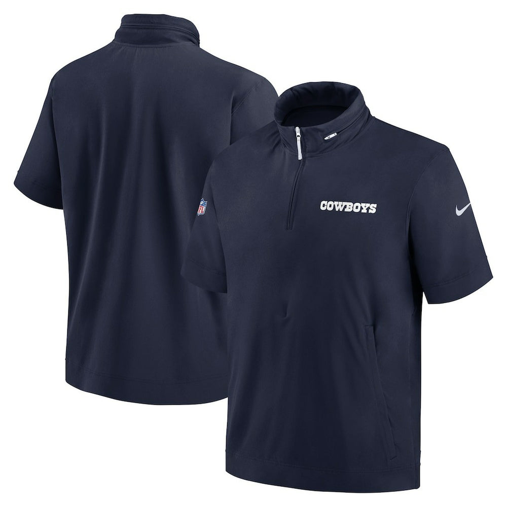 Dallas Cowboys 2024 Sideline Coach Short Sleeve Half-Zip Hoodie Jacket | NFL New