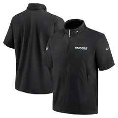 Las Vegas Raiders 2024 Sideline Coach Short Sleeve Half-Zip Hoodie Jacket | NFL Near me