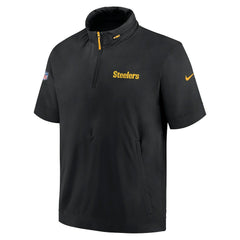 Pittsburgh Steelers 2024 Sideline Coach Short Sleeve Half-Zip Hoodie Jacket | NFL Near me