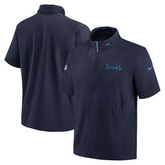 Tennessee Titans 2024 Sideline Coach Short Sleeve Half-Zip Hoodie Jacket | NFL Discount