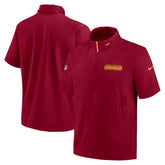 Washington Commanders 2024 Sideline Coach Short Sleeve Half-Zip Hoodie Jacket | NFL Discount
