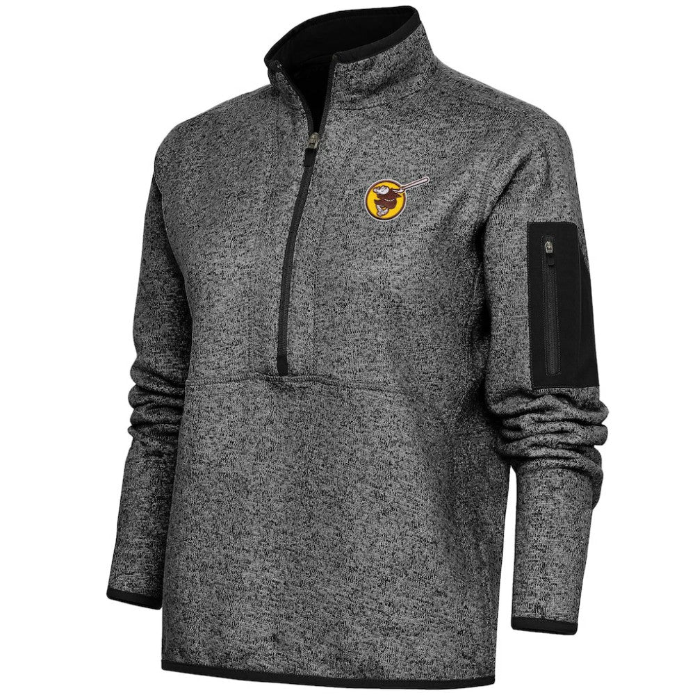 San Diego Padres Antigua Women's Cooperstown Logo Fortune Quarter-Zip Pullover Jacket - MLB Jackets