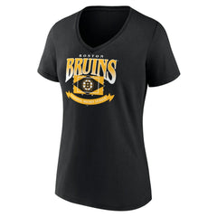Boston Bruins Women's Slapshot V-Neck T-Shirt - NHL T-shirts