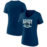 Seattle Kraken Women's Slapshot V-Neck T-Shirt - NHL T-shirts
