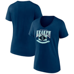 Seattle Kraken Women's Slapshot V-Neck T-Shirt - NHL T-shirts