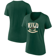 Minnesota Wild Women's Slapshot V-Neck T-Shirt - NHL T-shirts