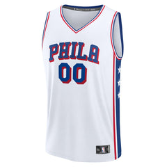 White Philadelphia 76ers Youth Fast Break Custom Replica Jersey | NBA