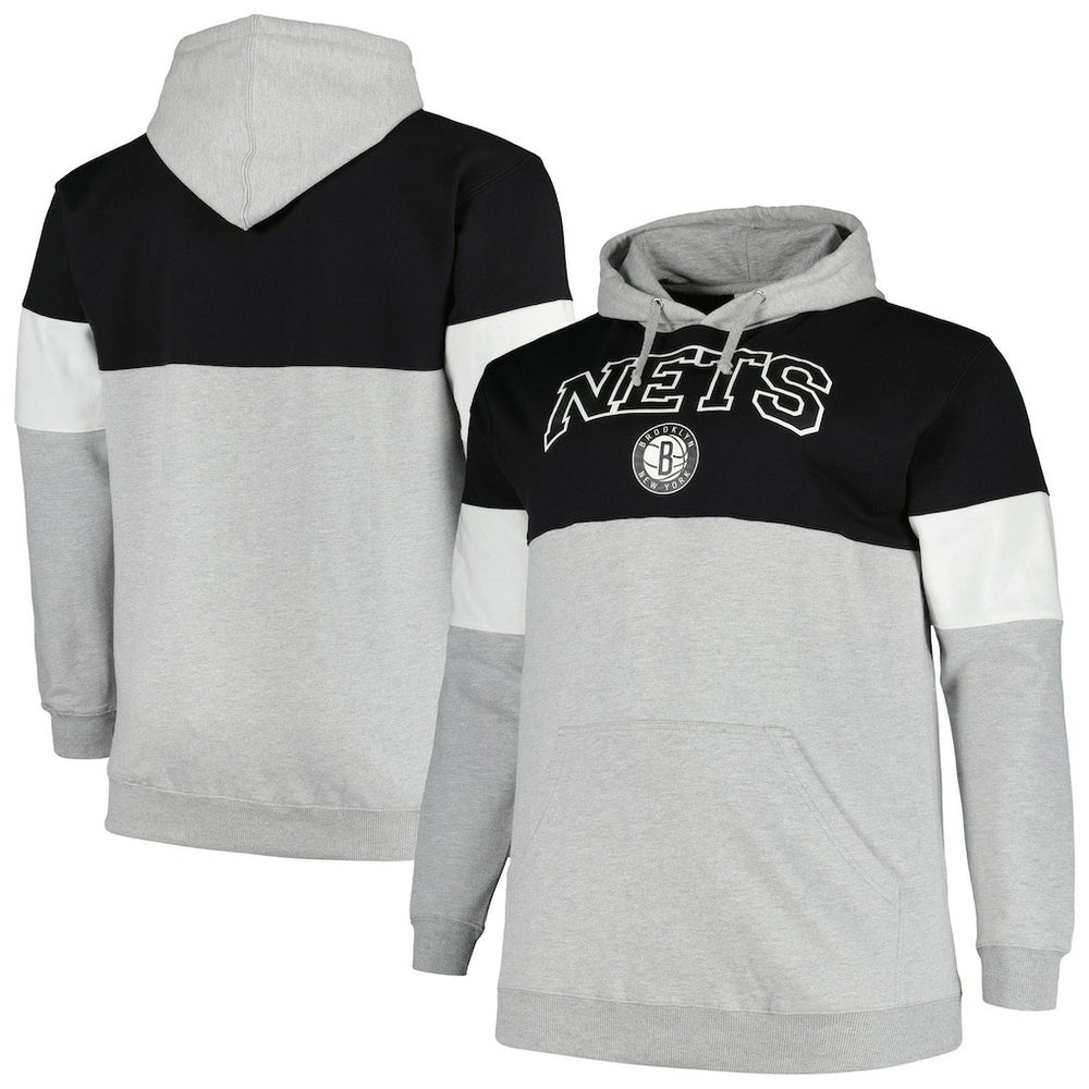 Black/White Brooklyn Nets Big & Tall Pullover Hoodie | NBA