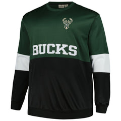 Hunter Green/Black Milwaukee Bucks Big & Tall Split Pullover Sweatshirt | NBA