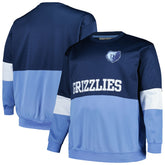 Navy/Light Blue Memphis Grizzlies Big & Tall Split Pullover Sweatshirt | NBA