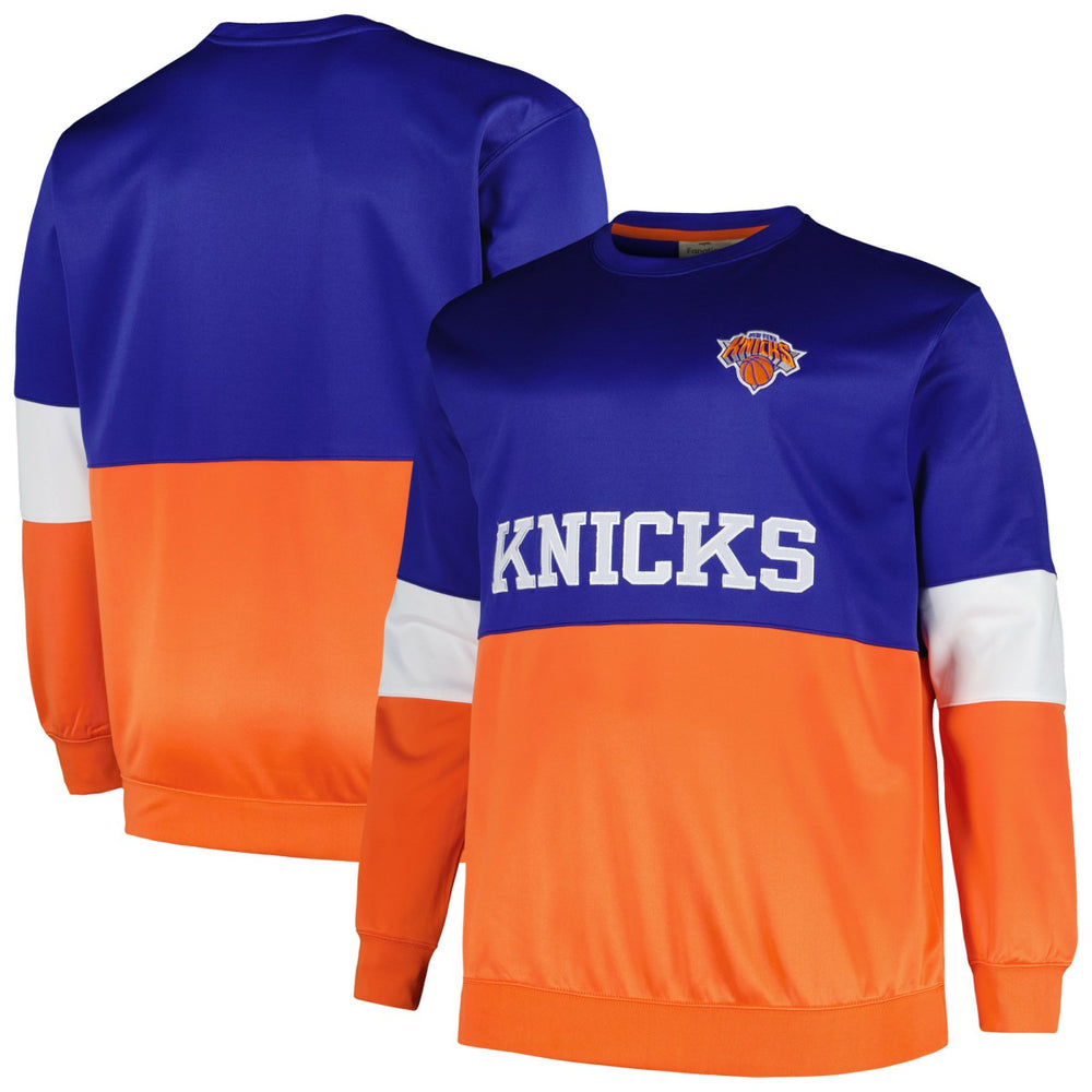 Blue/Orange New York Knicks Big & Tall Split Pullover Sweatshirt | NBA