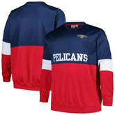 Navy/Red New Orleans Pelicans Big & Tall Split Pullover Sweatshirt | NBA