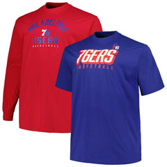 Royal/Red Philadelphia 76ers Big & Tall Short Sleeve & Long Sleeve T-Shirt Set | NBA