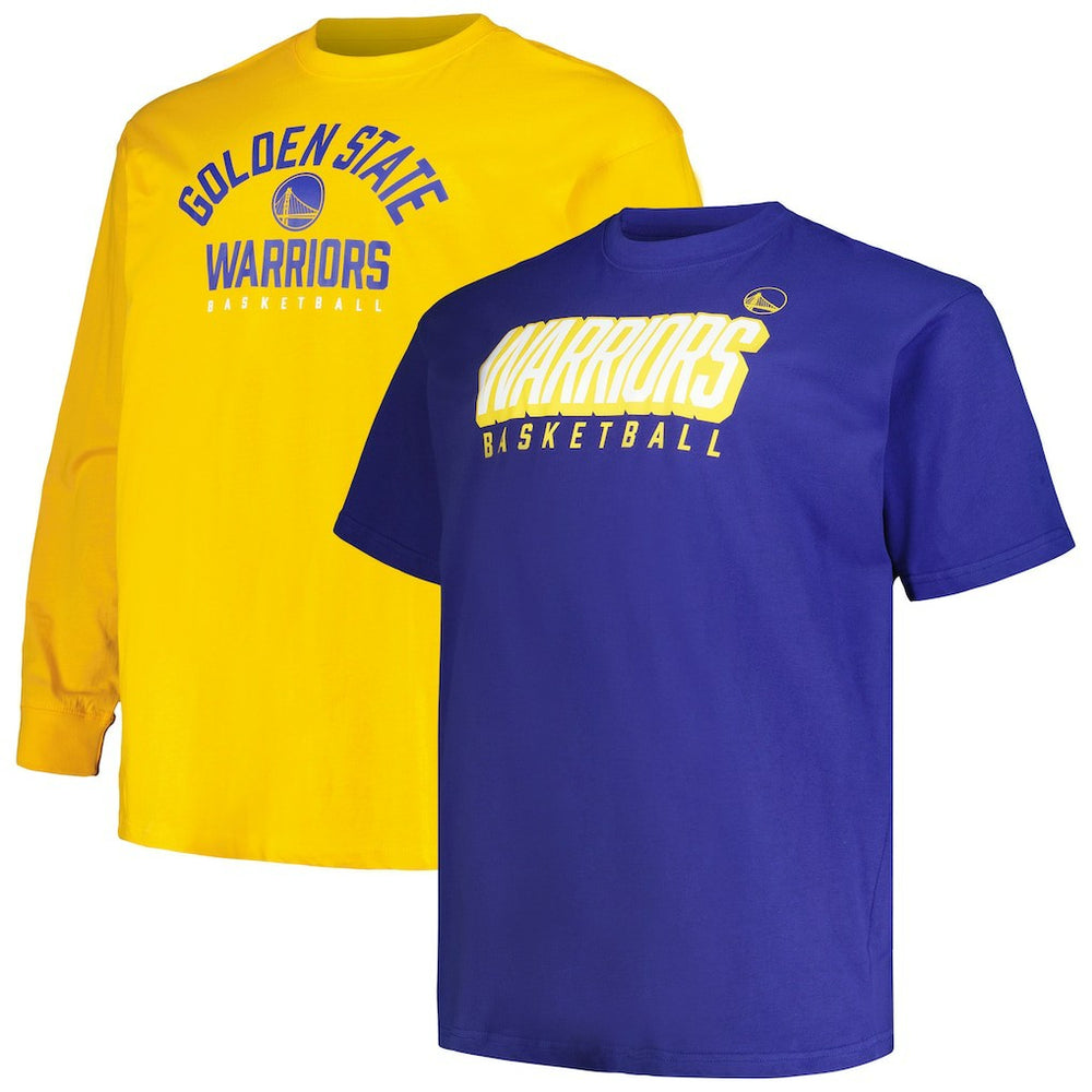 Royal/Gold Golden State Warriors Big & Tall Short Sleeve & Long Sleeve T-Shirt Set sale | NBA