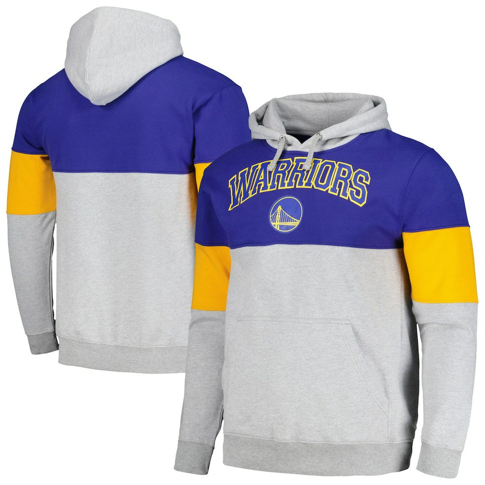 Royal Golden State Warriors Contrast Pieced Pullover Hoodie sale | NBA